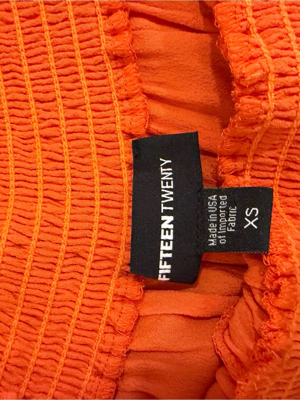 Fifteen Twenty Vibrant Orange Smocked Top